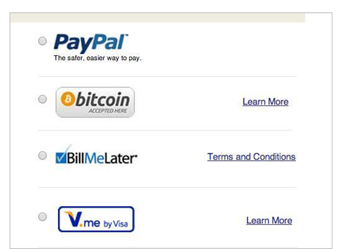 Bitcon Merchant Checkout option